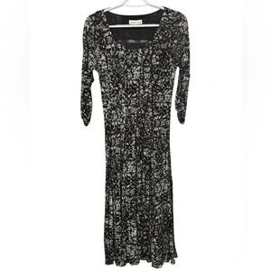 Coldwater‎ Creek Black & White Longsleeve Sheer Nylon Business Dress Size 6